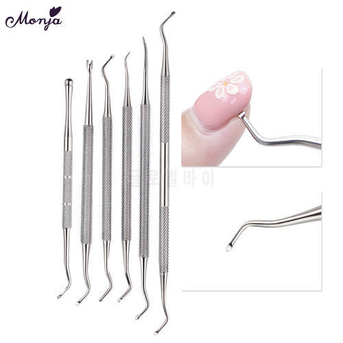 Monja Stainless Steel Dual End Nail Groove Correction Ingrown Toenails Lifter File Clean Installation Pedicure Tool