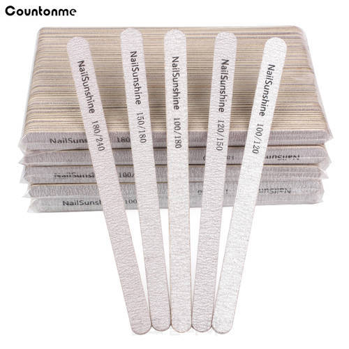 20Pcs/Lot Wood Sandpaper Nail Files For Manicure 180/240 Wooden Strong Thick Stick 100/180 Double Sided Pedicure Buffer Tools