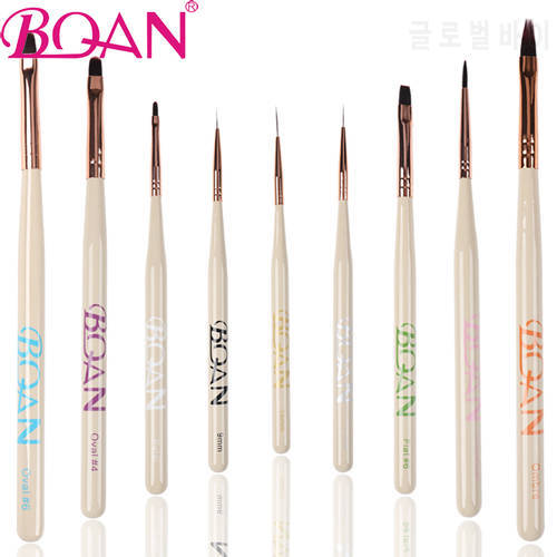 BQAN New Wooden Nail Art Brush Acrylic Carving UV Gel Extension Painting Brush for Nails Lines Liner Drawing Pen for Manicure