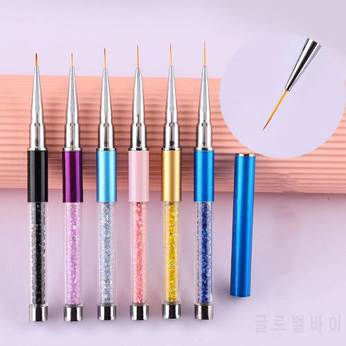 1Pcs Professional Nail Art Brushes UV Gel Painting Pen Carved Nail Art Liner 3D Rhinestones Beauty Brush Manicure Tools