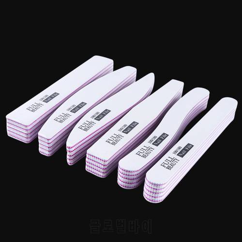 5pc/set Professional Nail Files 100/180 Buffer Sandpaper Rectangle Half Moon Pedicure Manicure Tools Cuticle Remover LY1535