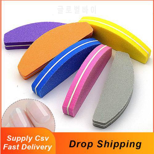 1pcs/ pack 100/180 Grit Nail Files Washable Double-Side Emery Board Nail Buffering Files Salon Manicure Tools Supplier Random