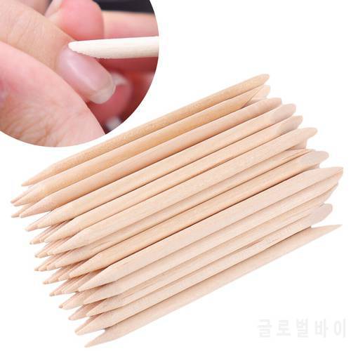 Nail Art Orange Wood Sticks Double Sided Wooden Cuticle Pusher Dead Skin Remover Nail Design Rhinestones Dotting Tools TR709-1
