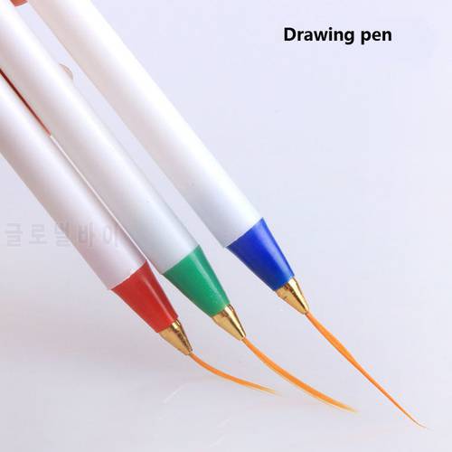3pcs/set Superfine White Nail Art Liner Painting Pen DIY Acrylic UV Gel Brushes Drawing Kit Flower Line Grid Manicure Tool