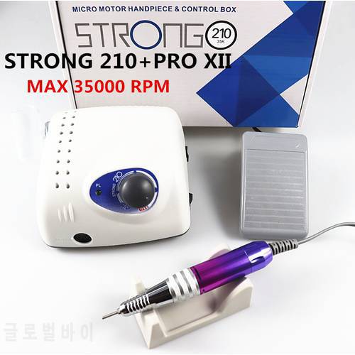 new Strong 210 1 Nail Drill 65W 35000 Machine Cutters for Electric Manicure Nail Drill Milling Manicure Machine Polish Nail File