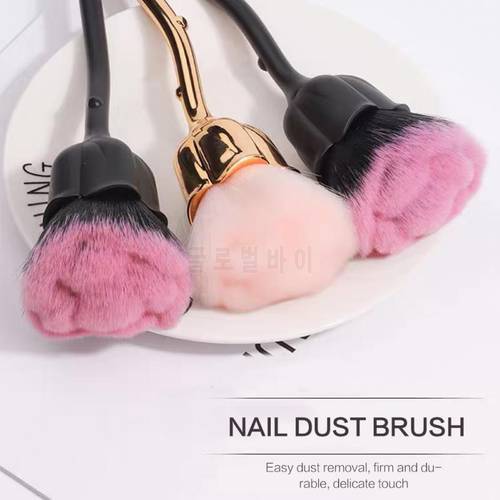 1 Pc Nail Art Brush Soft Clean Dust Powder Pink Rose Flower Shape Blush Foundation Powder Make Up Brushes Women Cosmetics Tool