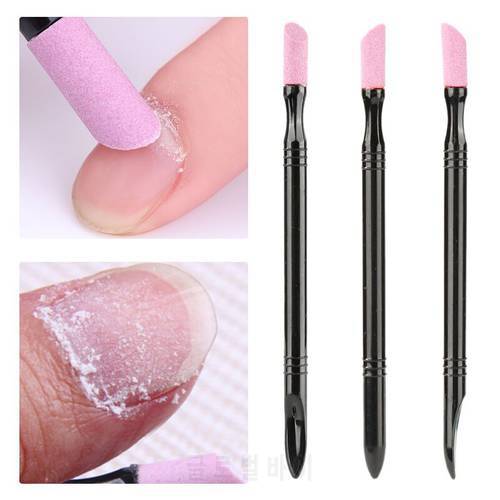 3PC Reusable Double-End Nail Quartz Peeling Polishing Stick Grinding Rods Cuticle Hangnails Remove Exfoliator Nail Care Tool
