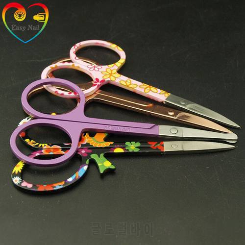 Easy Nail 1pcs New Pretty Pattern Makeup Scissor Manicure For Nails Eyebrow Nose Eyelash Cuticle Scissors Makeup Tools,4 kinds.