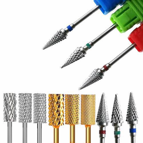 Tungsten Steel Nail Drill Bit Milling Cutter Manicure Electric Nail Files Grinding Bits Mills Cutter Nail Art Tools Accessories