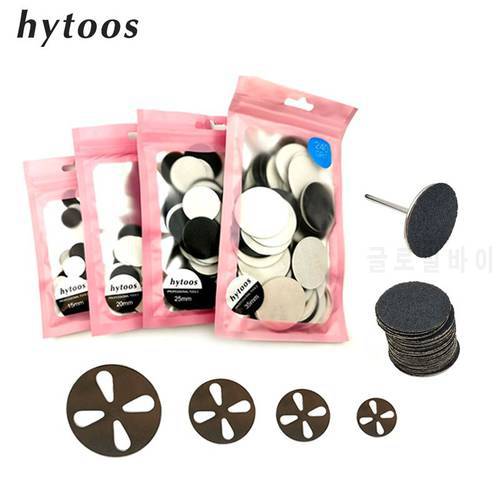 HYTOOS 3Pack/set Replaceable Sanding Paper with Metal Disk 80/150/240 Grit Pedicure Sandpaper Nail Bit Salon Foot Calluse Tool