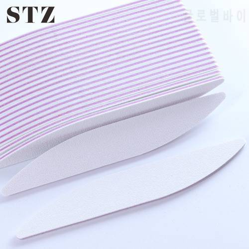 STZ 5pcs Professional Nail Files Sandpaper 100/180 Grit Half Moon Buffer Grinding Sanding Blocks Manicure Polishing Tools A25