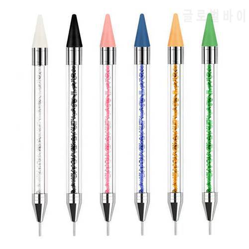 1 Pc Dual-ended Nail Dotting Pen Crystal Beads Handle Rhinestone Studs Picker Wax Pencil Manicure Nail Art Tools