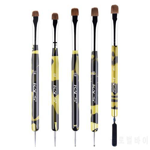 KADS 2 Way Kolinsky Brush Acrylic Professional French Manicure Brush Nail Art Brush Nail Dotting Pen Stirring Rod Stick 2-10