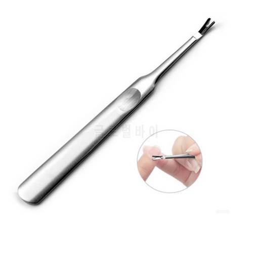 1PC/2PCS Dead Skin Pusher Nail Fork Nipper Stainless Steel Pusher Nail Cuticle Remover Manicure Pedicure Nail Art Tool