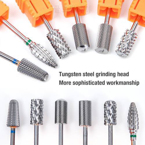Dmoley Tungsten Carbide Nail Drill Bit Electric Nail Mills Cutter for Manicure Machine Nail Accessories