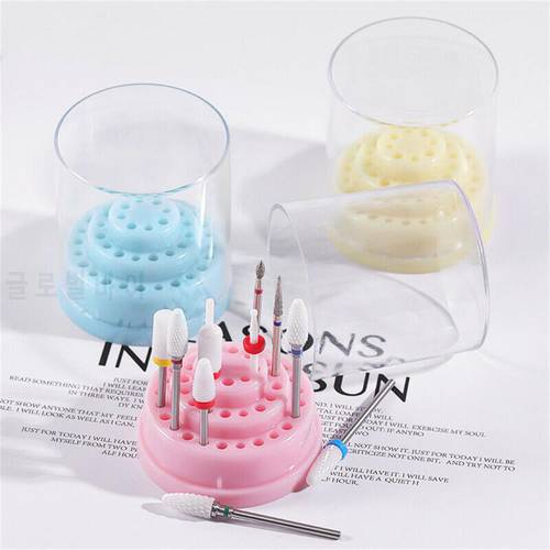 7/10/48Holes Acrylic Nail Drill Bits Storage Box Holder Display Nail Files Container Milling Cutter Case Manicure Accessories
