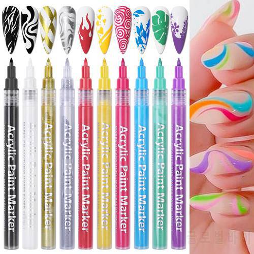 1pcs Graffiti Design Nail Pen for 3D Nail Art DIY Nail Polish Drawing Pen Nail Art Brush Painting Manicure Tools Paint Pens