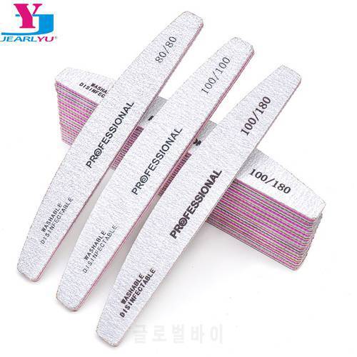 2/5/10 Pcs/Pack Half Moon Nail Files Professional Material Sandpaper 80/100/180 Grit File Nails Accessories Tools For Pedicure