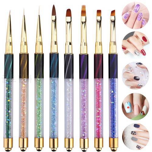 New Acrylic Nail Art Brush Gel Carving Dotting Nails Pen French Lines DIY Design Drawing Pen Manicure Tool Builder Accessories