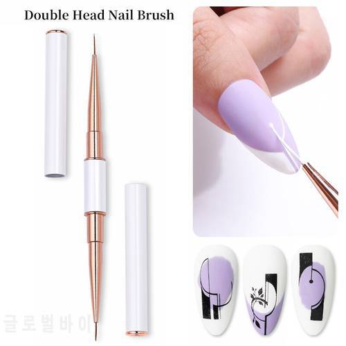 1 Pc Double Head Nail Liner Brush 9mm&11mm Drawing Liner Brush Painting Pen Manicure Nail Art Acrylic UV Gel Polish Design Tools