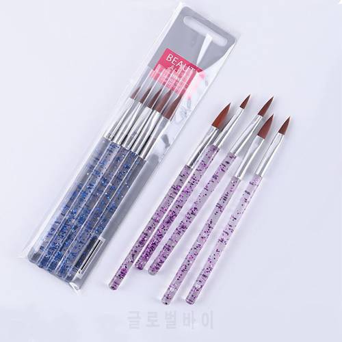 5pcs/pack Nail Art Brush Engraving Dotting Drawing Painting UV Gel Crystal Carving Pen Acrylic Beauty Nail Tools