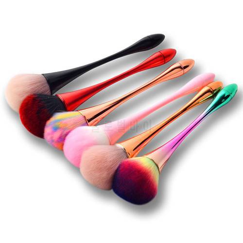 6 Styles Nail Art Dust Brush For Manicure Colorful Acrylic Makeup Brush Blush Powder brushes Fashion Gel Nail Accessories Tool