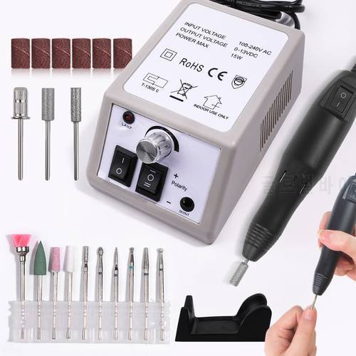 Nail Drill Electric Manicure Machine 20000RPM Nail File with Milling Cutters Drill Bits Pedicure Machine Nail Tools