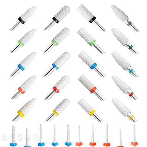 Cutters For Manicure Ceramic Nail Drill Bits Gel Polish Remover Cutter Nails Art Accessories Carbide Flame Cutter Tips For Nail