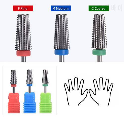 MISSGUOGUO 5 In1 Two Way Carbide Nail Drill Bit Milling Cutters Electric Nail Drill Machine Accessories For Left and Right Hand