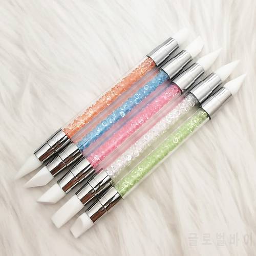 Silicone Nail Art Pen Brushes Dual Heads 5Pcs Sculpture Manicure Brush Tips Tool