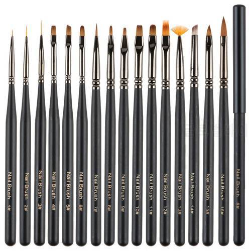 Professional Nail Brushes with Cap All For Manicure Gel Brush Acrylic Carving Pen Nail Painting Art Decor Tools