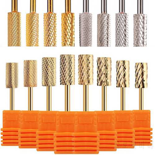 1Pc Tungsten steel Milling Nail Drill Bit Multi-size Gold Silver Milling Cutters For Electric Manicure Machine Nail Art Tool