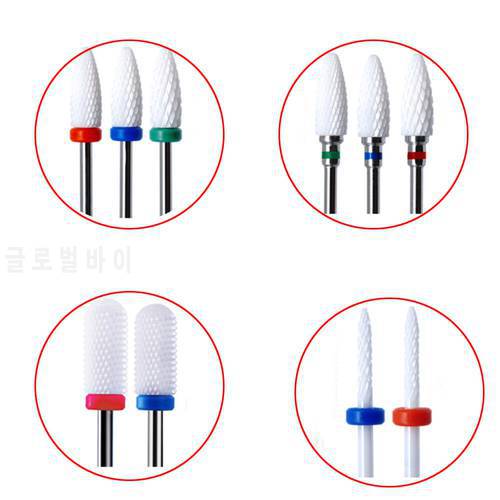 10 Type Ceramic Nail Drill Bits For Electric Drill Manicure Accessory Milling Cutter Suitable for all Nail Drill machines