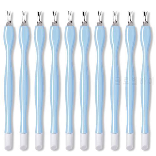 10/5Pcs Dead Skin Remover Nail Art Fork Cuticle Remover Nipper Pusher Trimmer Stainless Steel Pedicure Nails Care Nail Tools