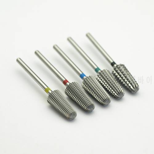 New5in1 Tapered Safety Carbide Nail Drill Bits With Cut Drills Carbide Milling Cutter For Manicure Remove Gel Nails Accessories