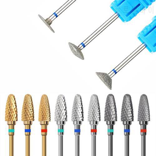 Tungsten Steel Nail Drill Bits Milling Cutter Manicure Carbide Electric Nail Files Gold Sliver Grinding Bits Mills Cutter Buffer