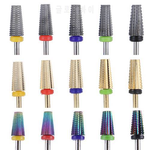 5 in 1 Carbide Nail Drill Bits With Cut Drills Carbide Milling Cutter For Manicure Rotate Remove Gel Polish Nails Accessories