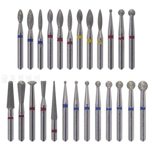 3 pcs drill bits for milling machines electric for manicure Emery material wheat grains and spherical polished nails