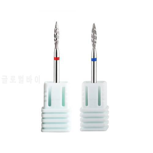 2PCS Flame Cuticle Drill Bit Set for Russian Manicure,Safety Diamond Nail Drill Bit,3/32 Electric Cuticle Remover Bit
