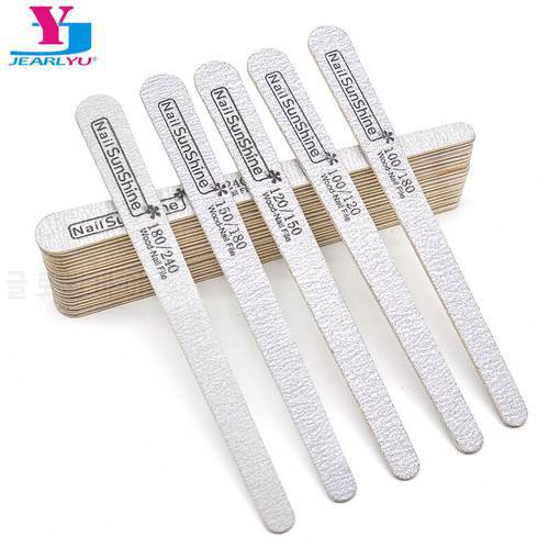 10 Pcs/Lot Strong Wooden Nail File Sanding Polishing Files 100 180 240 Grit Double-Side Nail Art Files Buffer Accessories Tools