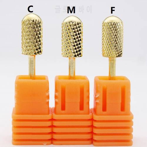 Easy Nail 3/32&39&39 Professional Carbide Nail Drill Bit Fine 3 Size Dome Round Top Electric Nail File Gold Drill Bit Hot selling