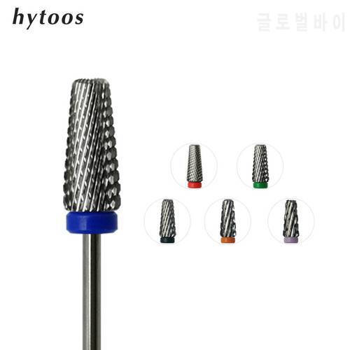 HYTOOS 5 in 1 Cross Cut Bits 3/32 Manicure Burr Electric Nail Drill Carbide Nail Bit Nails Accessories Tools