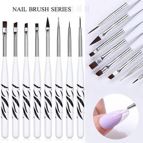 Zebra Pattern Nail Brush Set Nail Art Tools Multifunction French Stripes Lines Liner Painting Pen Dotting Nails for Manicure
