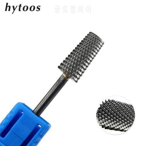 HYTOOS Big Tapered Tungsten Carbide Nail Drill Bits Rotary Burr Electric Drill Machine Accessories Manicure Milling Cutter