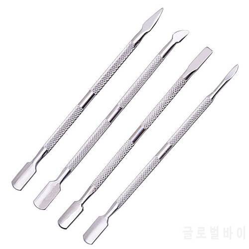 1 Pc Stainless Steel Dual Nails Art Cuticle Pusher for a Manicure Tool Remover Dead Skin Trim Nail Accessories Peels Off Oil Gel