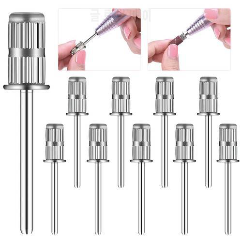 10 Pieces Nail Drill Heads Nail Drill Bits Sanding Band Shaft 3/32 Inch Nail Drill Bits Mandrels for Electric File Nail Sanders