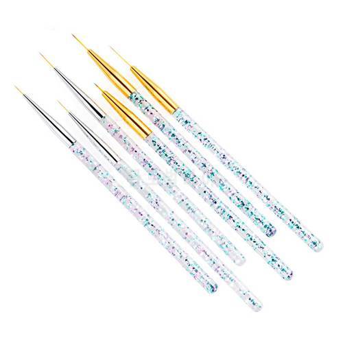 3Pcs Acrylic French Stripe Nail Art Liner Brush Set Ultra-thin Line Drawing Pen UV Gel Manicure Painting Brush