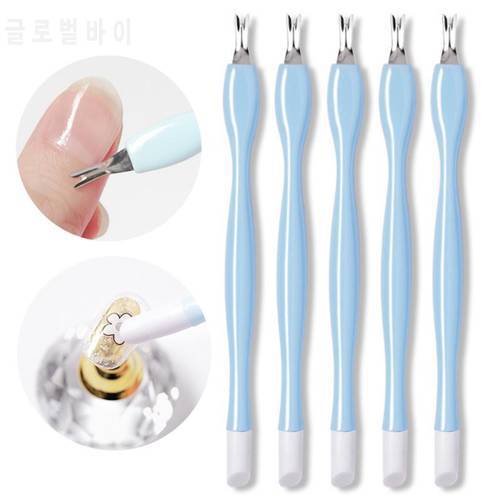1Pc Dead Skin Remover Nail Art Fork Cuticle Remover Nipper Pusher Trimmer Stainless Steel Pedicure Nails Care Nail Tools