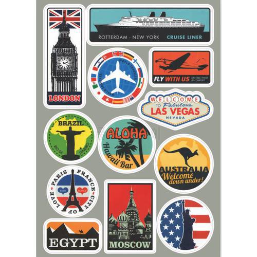 Hot Sell DIY Personalized Retro Luggage Bicycle Laptop Sticker For Macbook Mac Sticker Decal