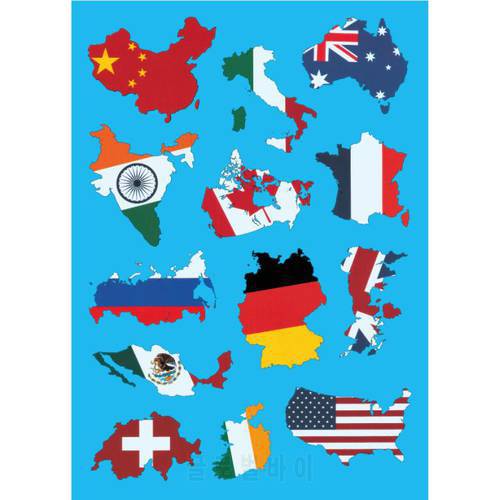 Hot Sell World Map Flag On PVC Waterproof Laptop Tablet Skin Sticker For Macbook Pro Notebook Decal Sticker